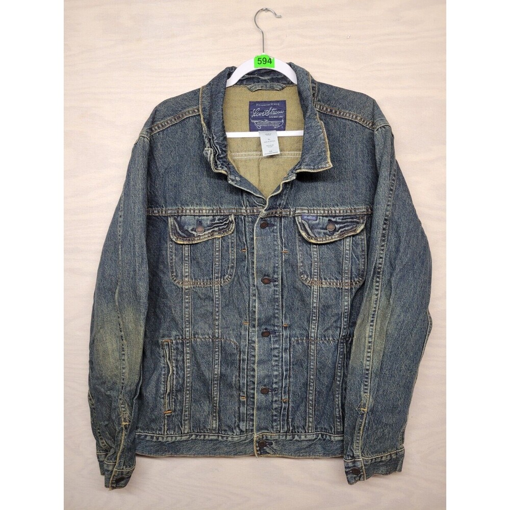 Vintage Levi’s Strauss Men's SZ XL Jean Jacket Trucker Blue Denim Button Up